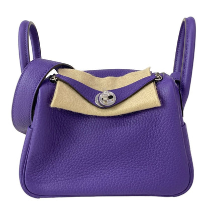 Hermes Shoulder Bag Lindy Mini Purple Silver