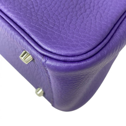 Hermes Shoulder Bag Lindy Mini Purple Silver — view 8