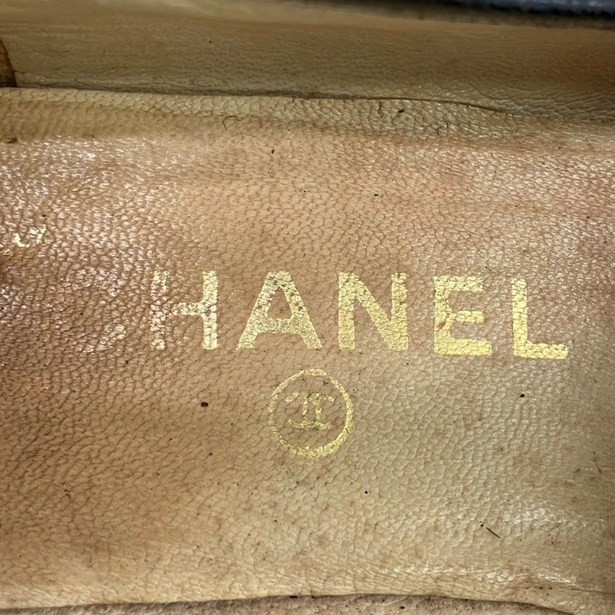 Chanel Loafers Black Gold CC Logo Leather — view 5