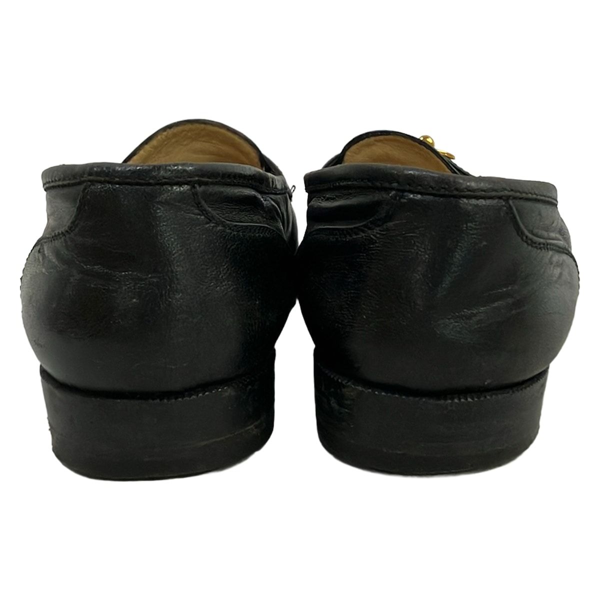 Chanel Loafers Black Gold CC Logo Leather — view 3