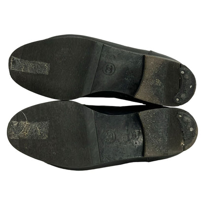Chanel Loafers Black Gold CC Logo Leather — view 4