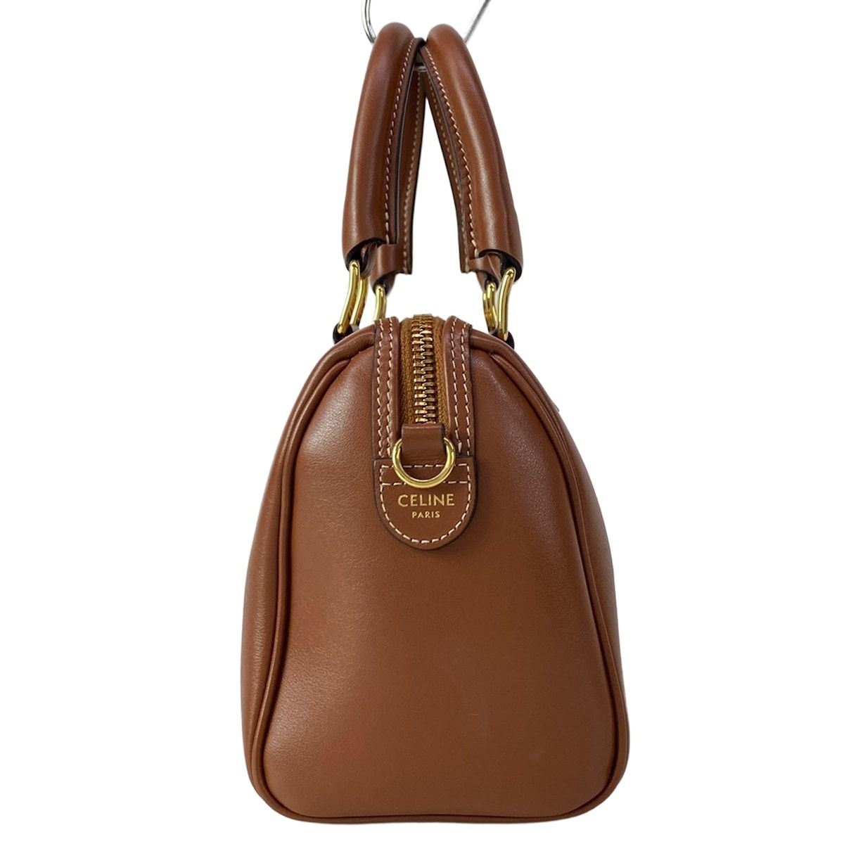 Celine Handbag Small Boston Cuir Triomphe Tan Mini — view 4
