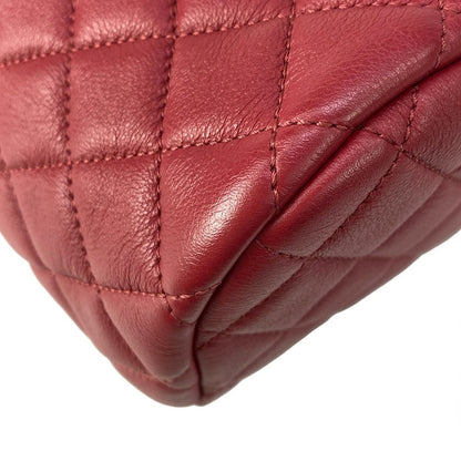 Chanel Backpack Quilted Red Chain Shoulder Gold Lambskin — view 7
