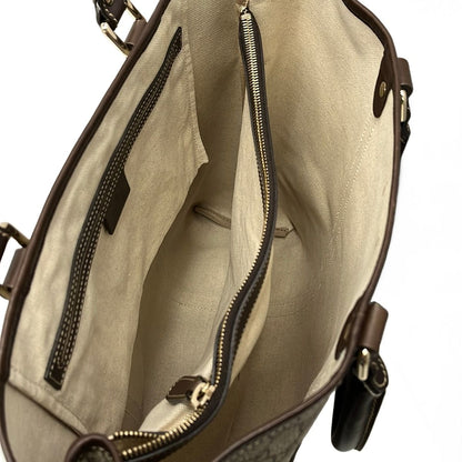 Gucci Tote GG Plus Supreme Beige Dark Brown Leather — view 7