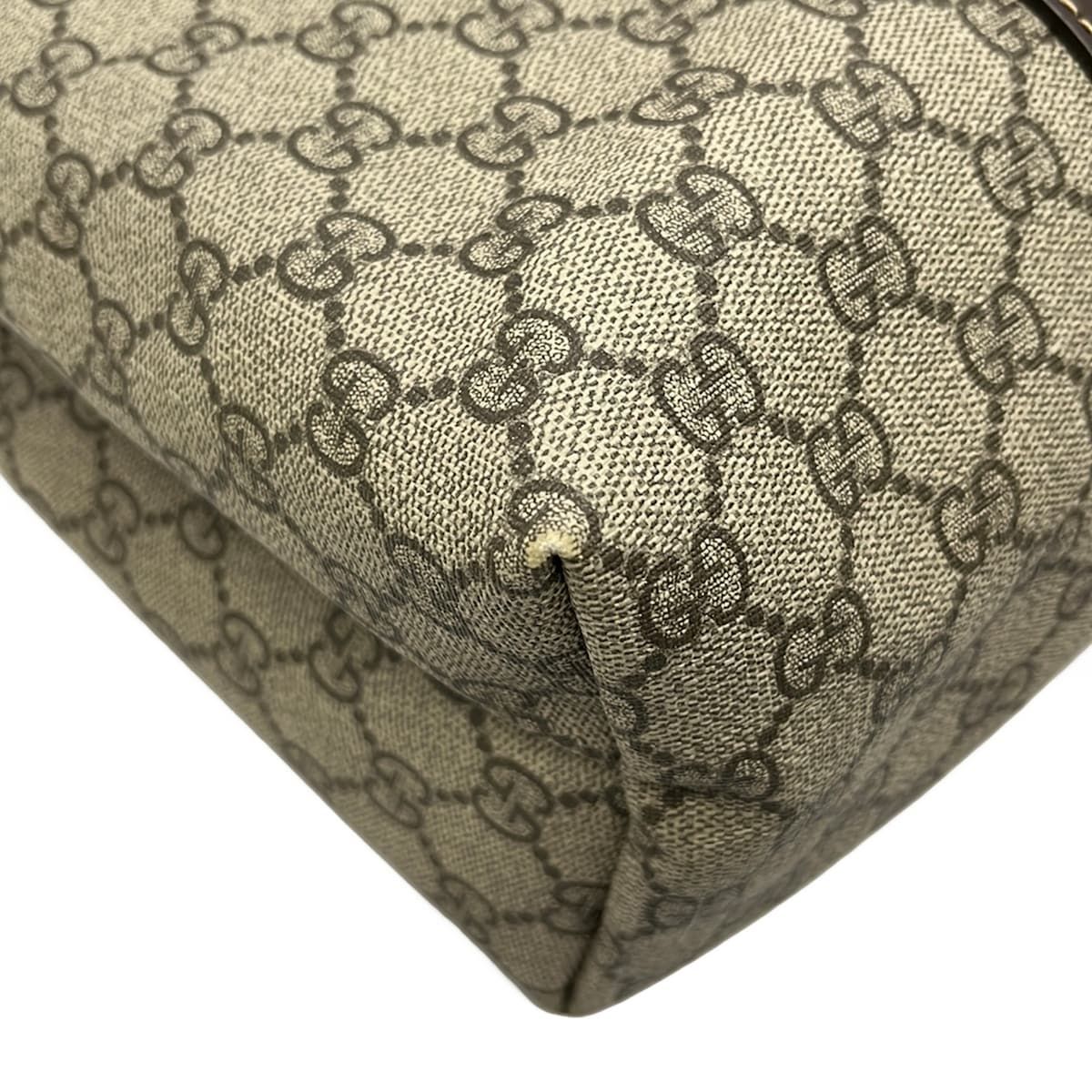 Gucci Tote GG Plus Supreme Beige Dark Brown Leather — view 6