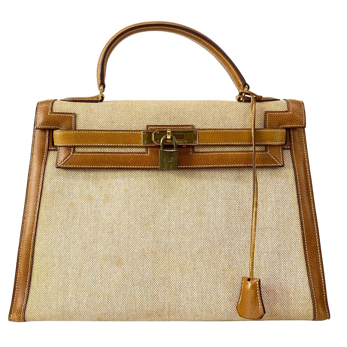 Hermes Handbag Kelly 32 Ivory Gold
