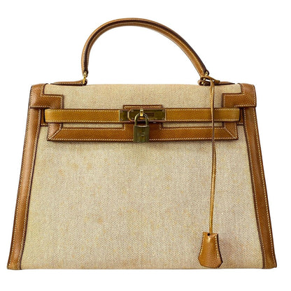 Hermes Handbag Kelly 32 Ivory Gold