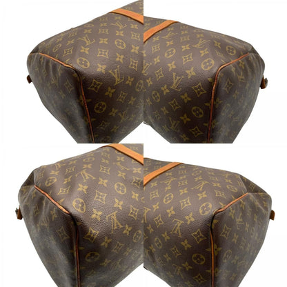 Louis Vuitton Keepall 50 Monogram Boston Bag Travel Leather Brown Gold Padlock — view 7