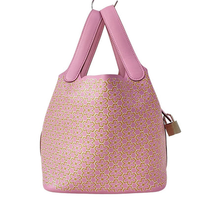 Hermes Handbag Picotin Lock 18 PM Mauve Sylvestre Cuible White Lucky Daisy — view 3