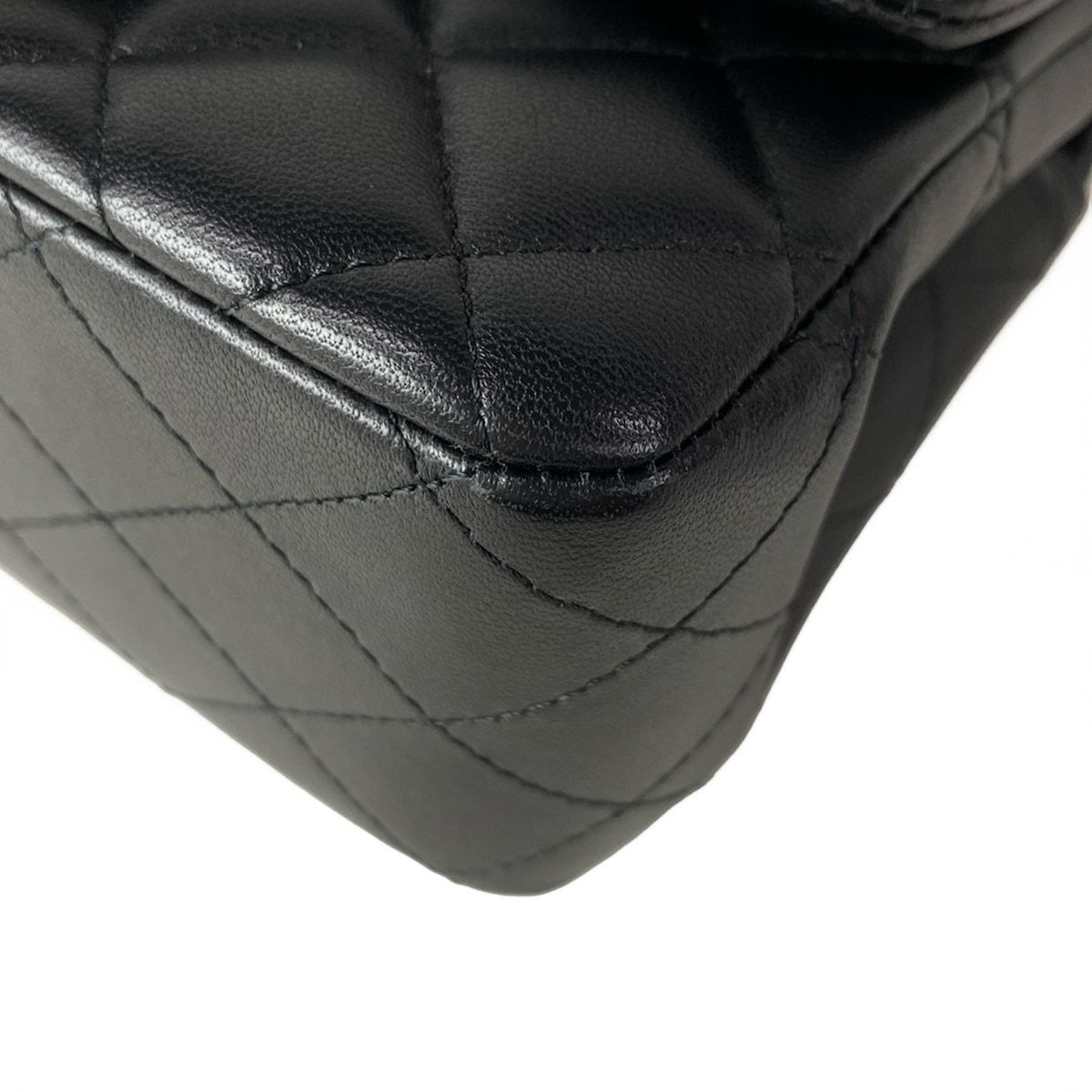 Chanel Shoulder Bag Mini Quilted Black Chain Gold Lambskin — view 6