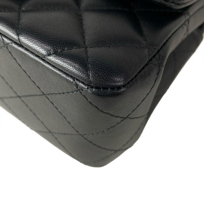 Chanel Shoulder Bag Mini Quilted Black Chain Gold Lambskin — view 6