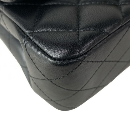 Chanel Shoulder Bag Mini Quilted Black Chain Gold Lambskin — view 7