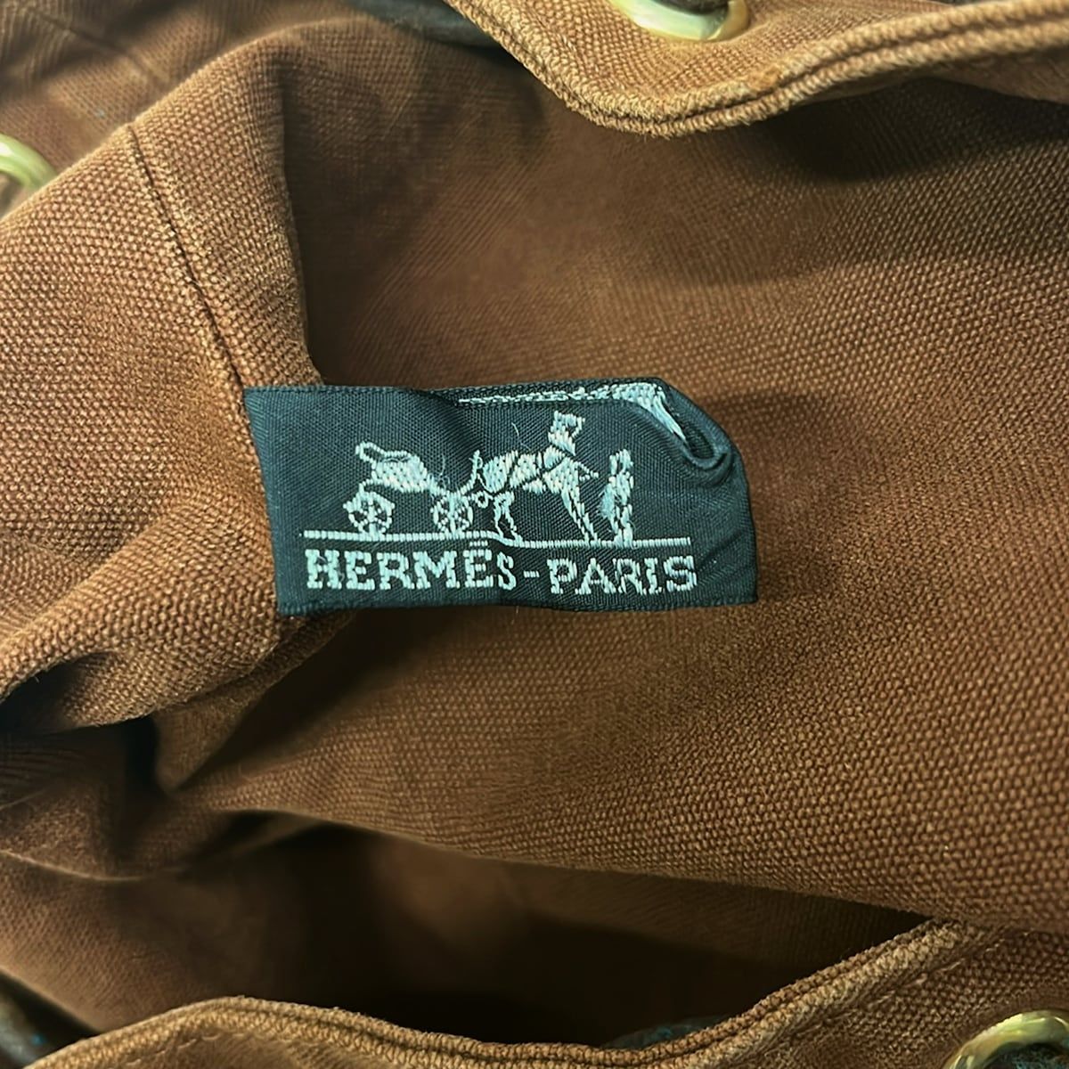 Hermes Bag Polochon Mimile Dark Brown Gold — view 8