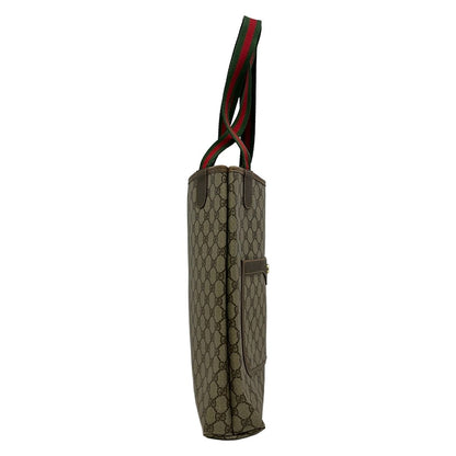 Gucci Tote GG Pattern Beige Brown Vintage Sherry Line Leather — view 4