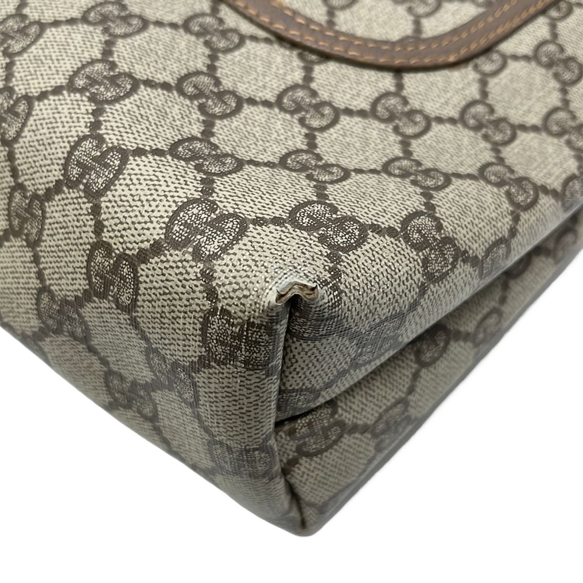 Gucci Tote GG Pattern Beige Brown Vintage Sherry Line Leather — view 6