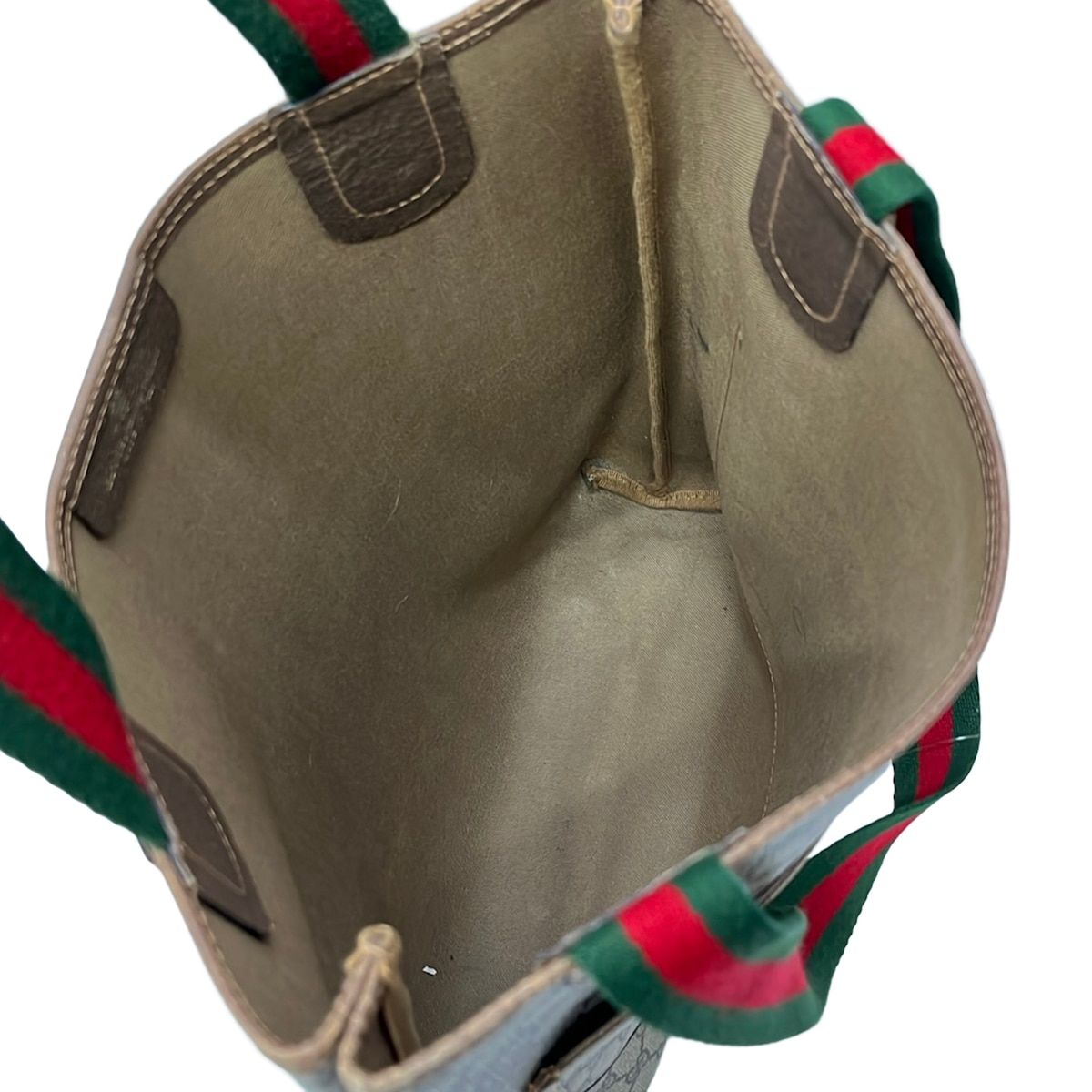 Gucci Tote GG Pattern Beige Brown Vintage Sherry Line Leather — view 7