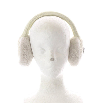 Miu Miu Fleece Ear Muffs Off White Logo Earmuff — view 2