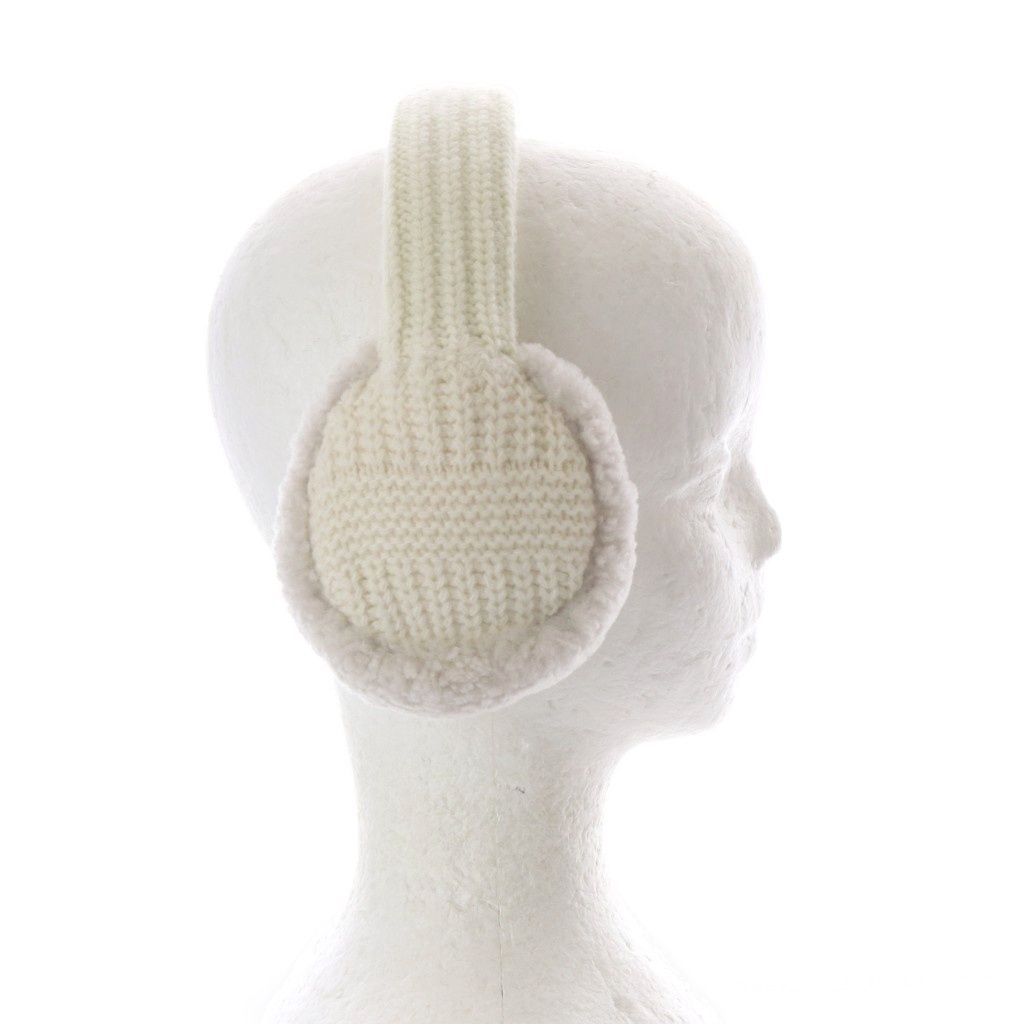 Miu Miu Fleece Ear Muffs Off White Logo Earmuff — view 4