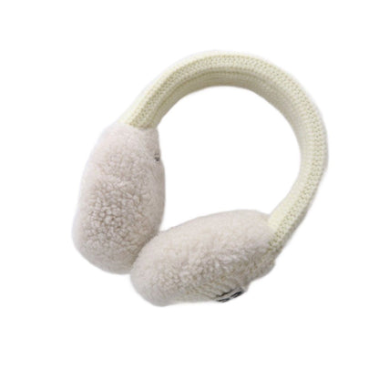 Miu Miu Fleece Ear Muffs Off White Logo Earmuff — view 6