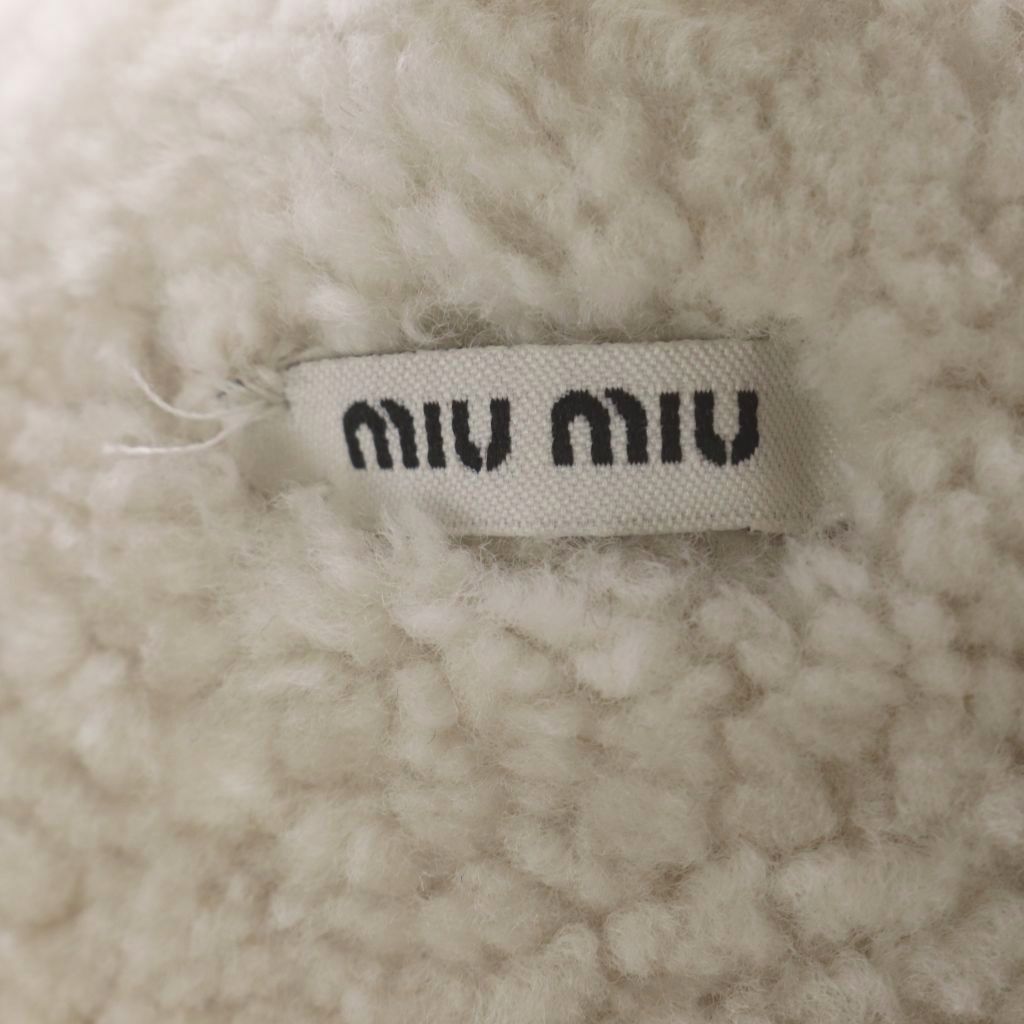Miu Miu Fleece Ear Muffs Off White Logo Earmuff — view 7