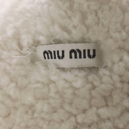 Miu Miu Fleece Ear Muffs Off White Logo Earmuff — view 7