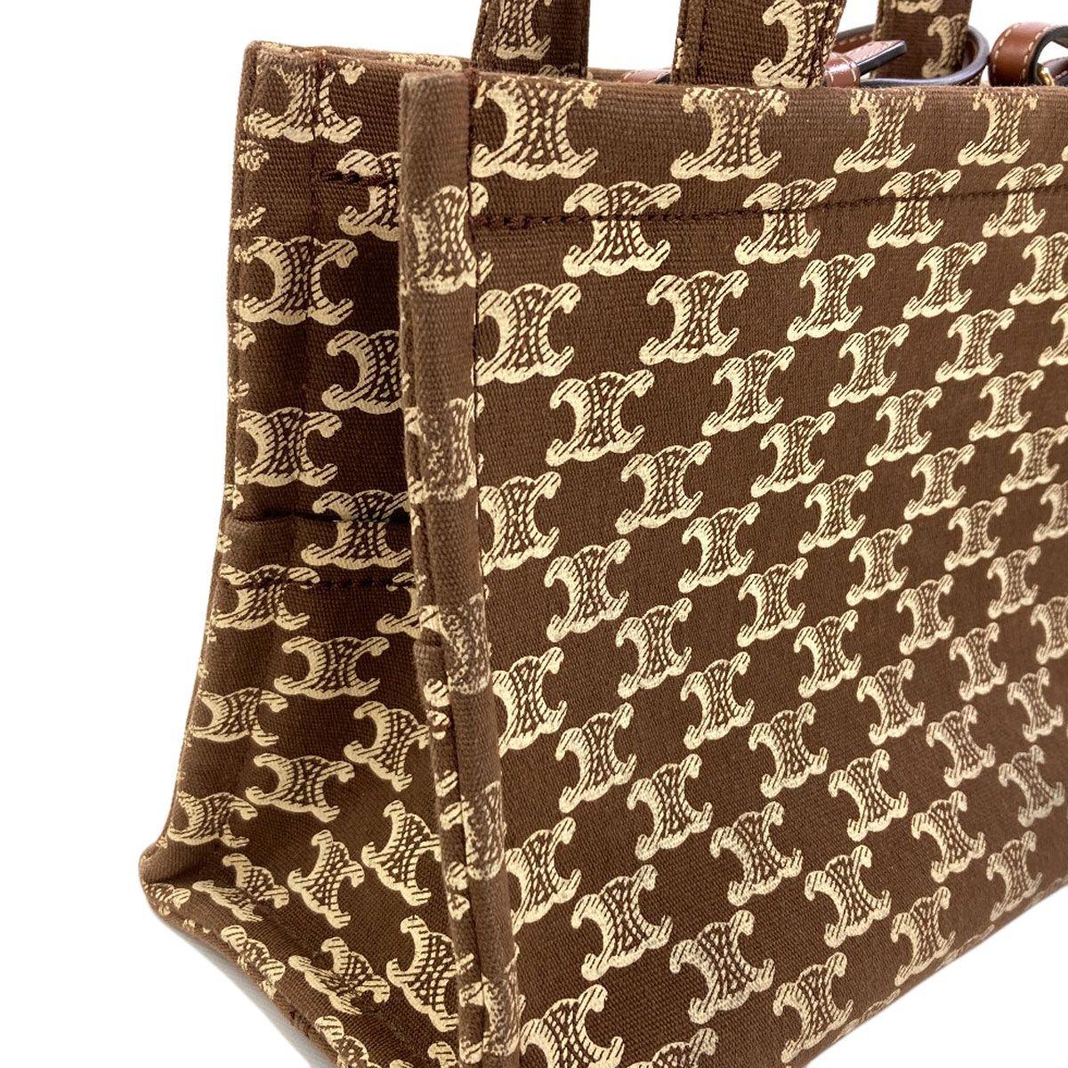 Celine Small Cabas Thais Triomphe 2-Way Handbag Canvas — view 8