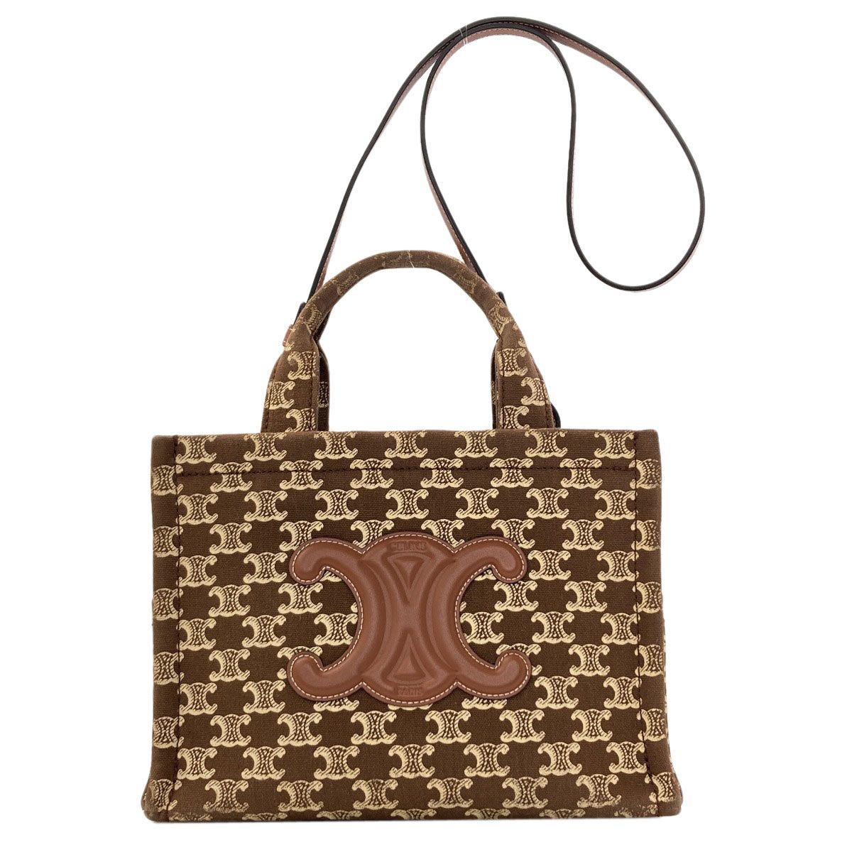 Celine Small Cabas Thais Triomphe 2-Way Handbag Canvas