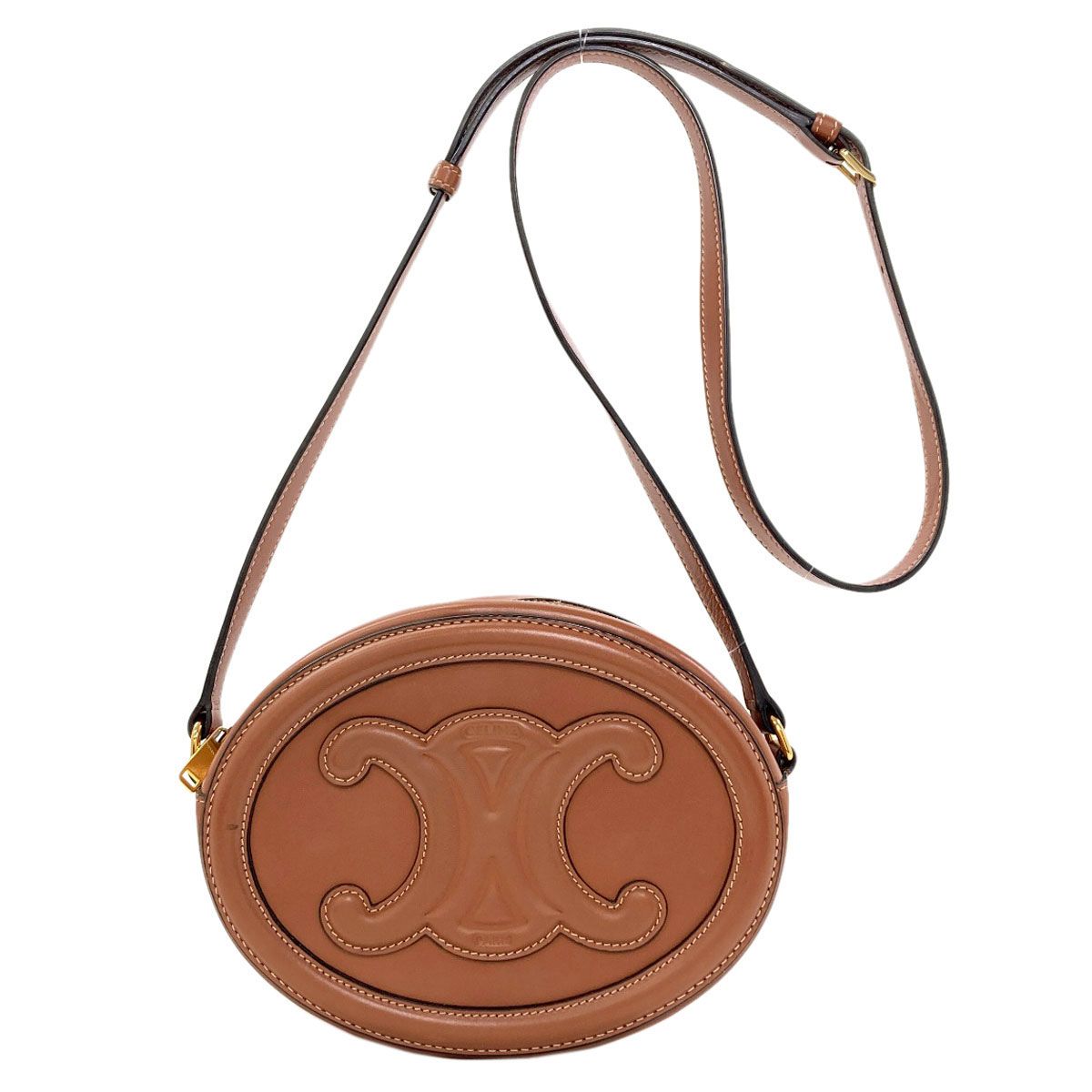 Celine Oval Perth Cuir Triomphe Shoulder Bag Calfskin