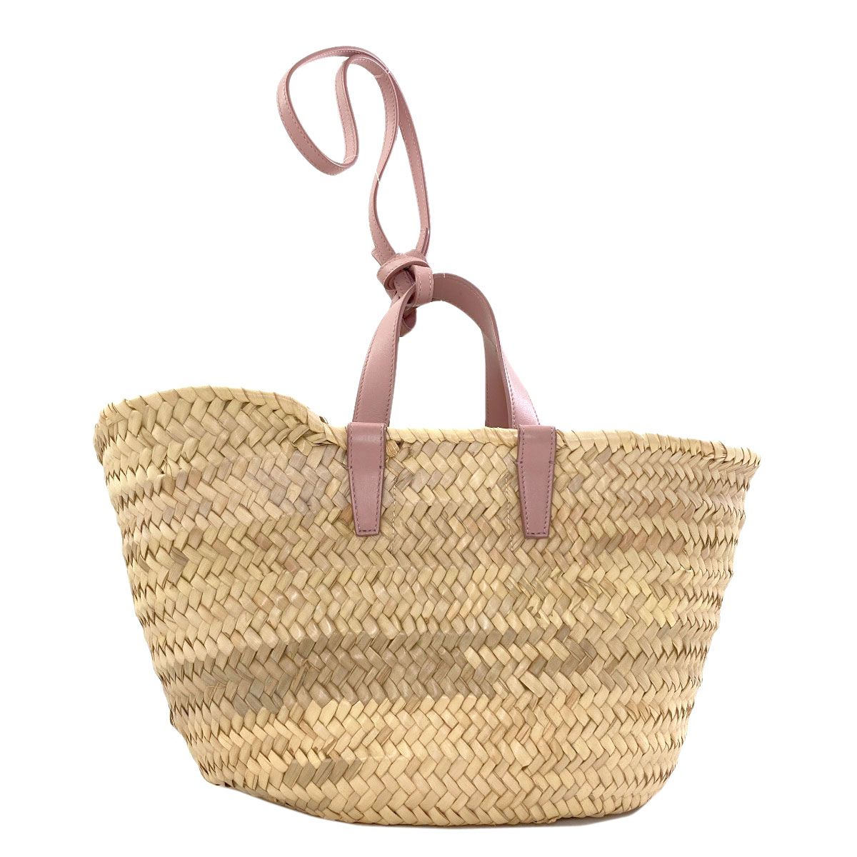 Celine Classic Panier Triomphe Basket Bag 2-Way Handbag Raffia — view 2