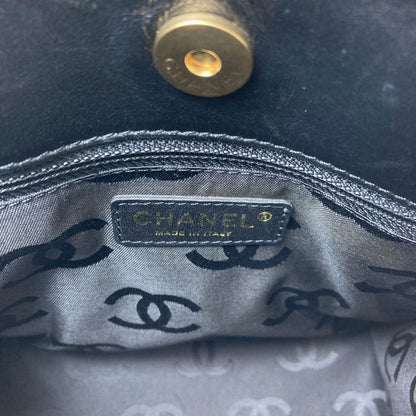 Chanel Camellia Perforated Gold Handbag Patent — view 6