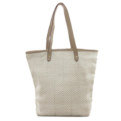 Hermes Cabas Chain Nye MM Silver Tote Leather Canvas — view 2