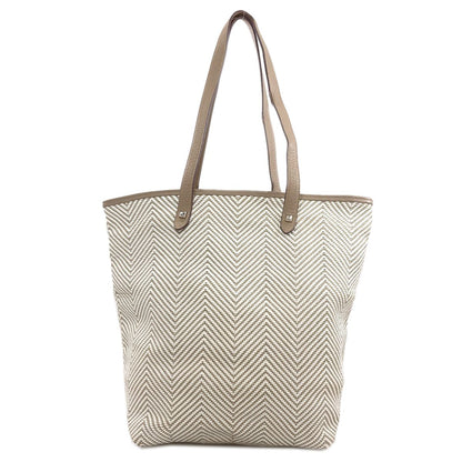 Hermes Cabas Chain Nye MM Silver Tote Leather Canvas