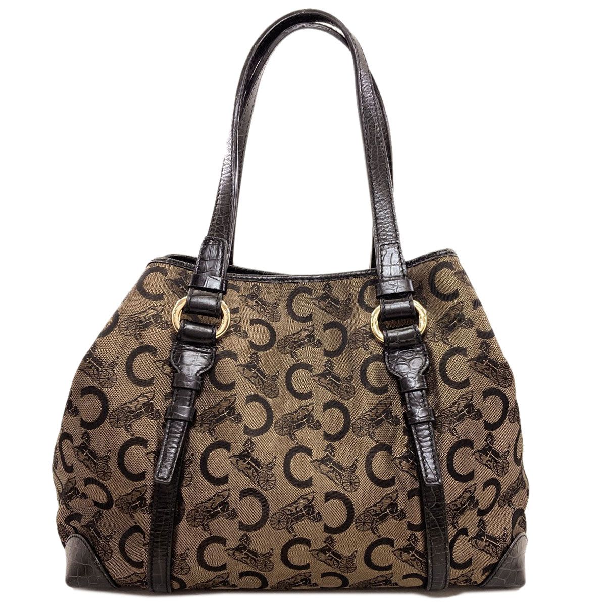 Celine C Sulky Handbag Canvas