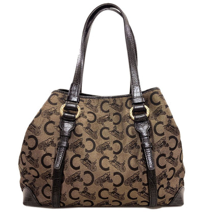 Celine C Sulky Handbag Canvas