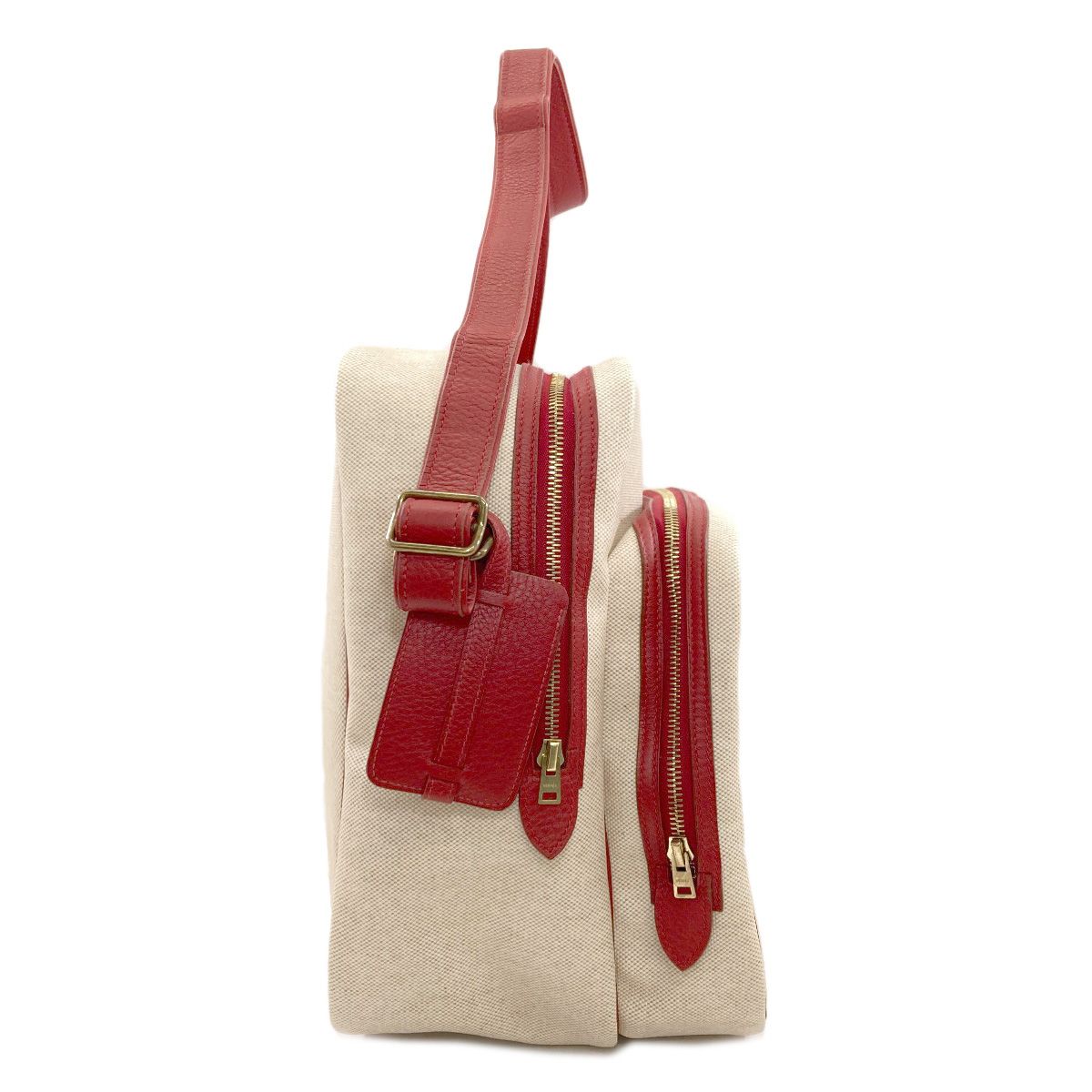 Hermes Victoria Gold Shoulder Bag Toile Leather — view 3