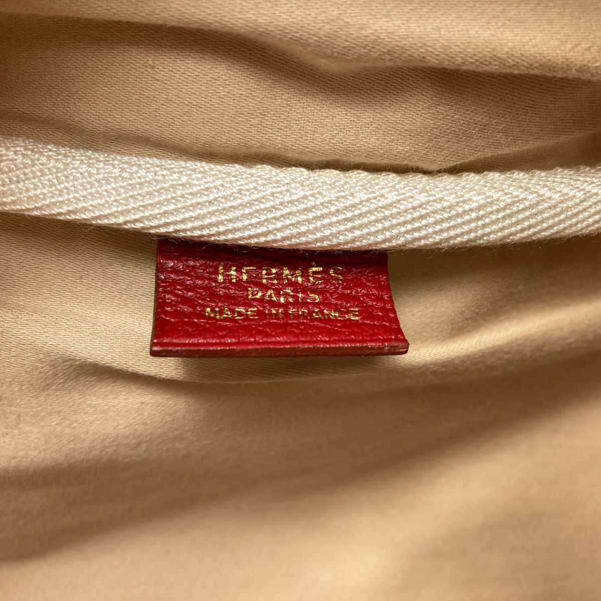 Hermes Victoria Gold Shoulder Bag Toile Leather — view 6