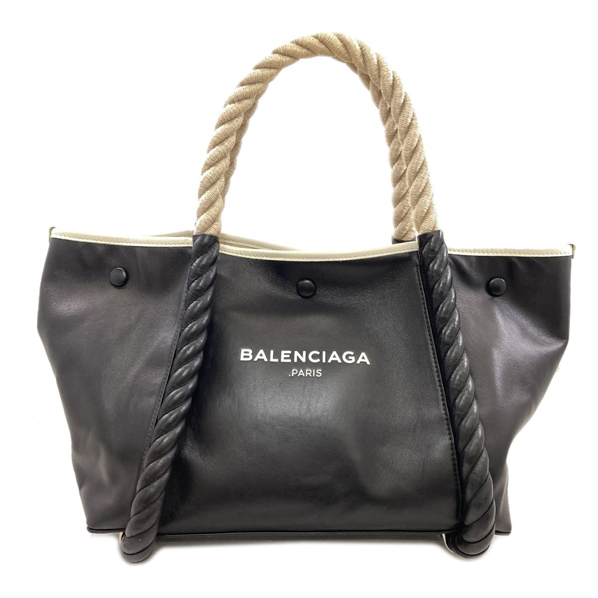 Balenciaga Navy Cabas Rope Handle Tote Calfskin