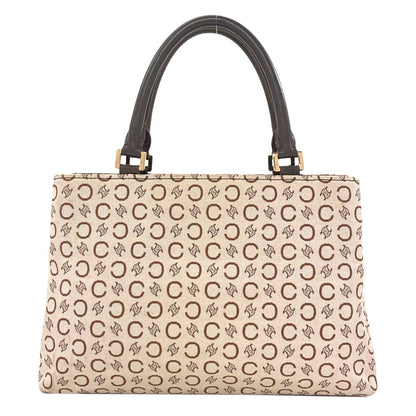Celine C Macadam Handbag Canvas Leather