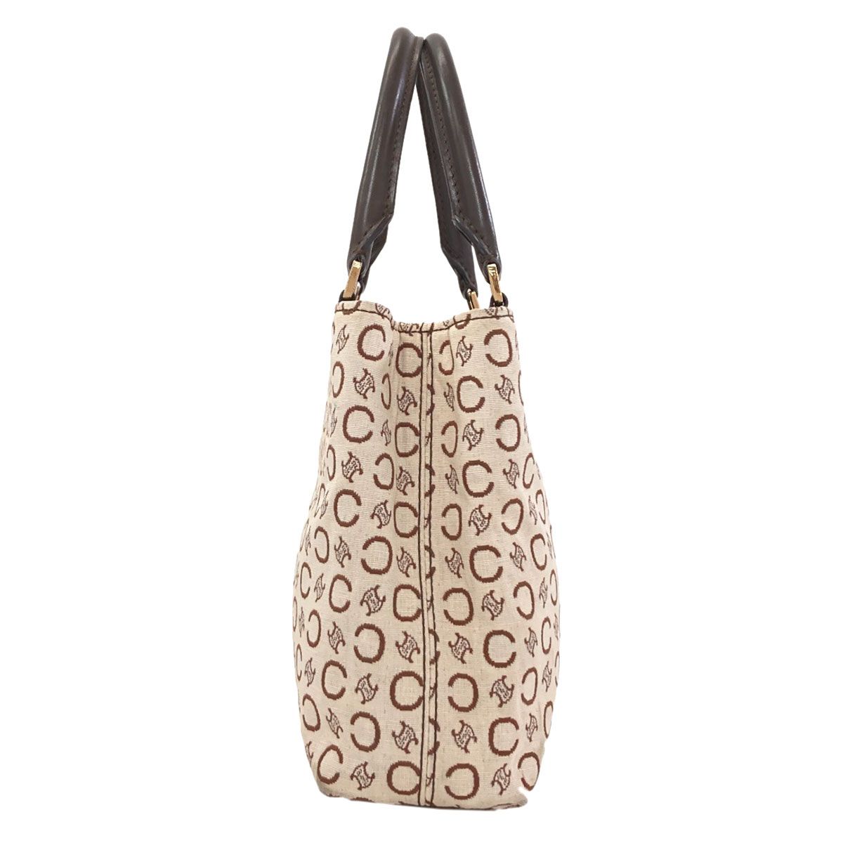 Celine C Macadam Handbag Canvas Leather — view 3
