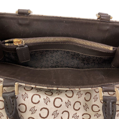 Celine C Macadam Handbag Canvas Leather — view 7