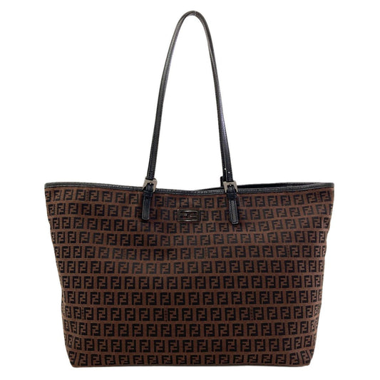 Fendi Zucchino Tote Canvas Leather