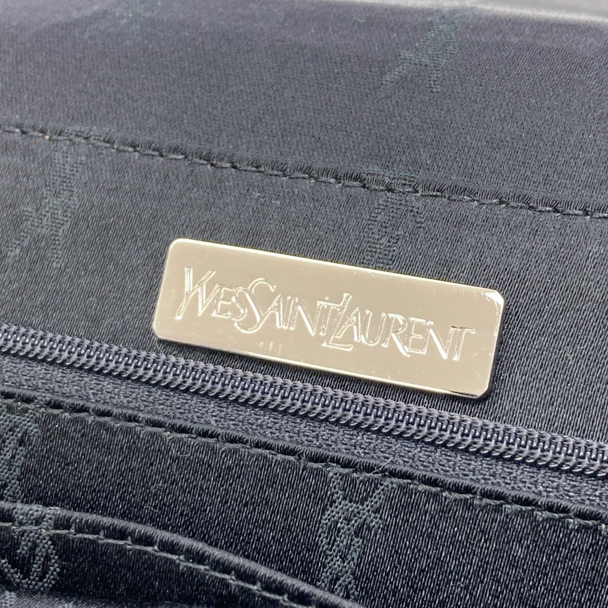 Saint Laurent Yves Logo Stripe Shoulder Bag Nylon Canvas — view 6