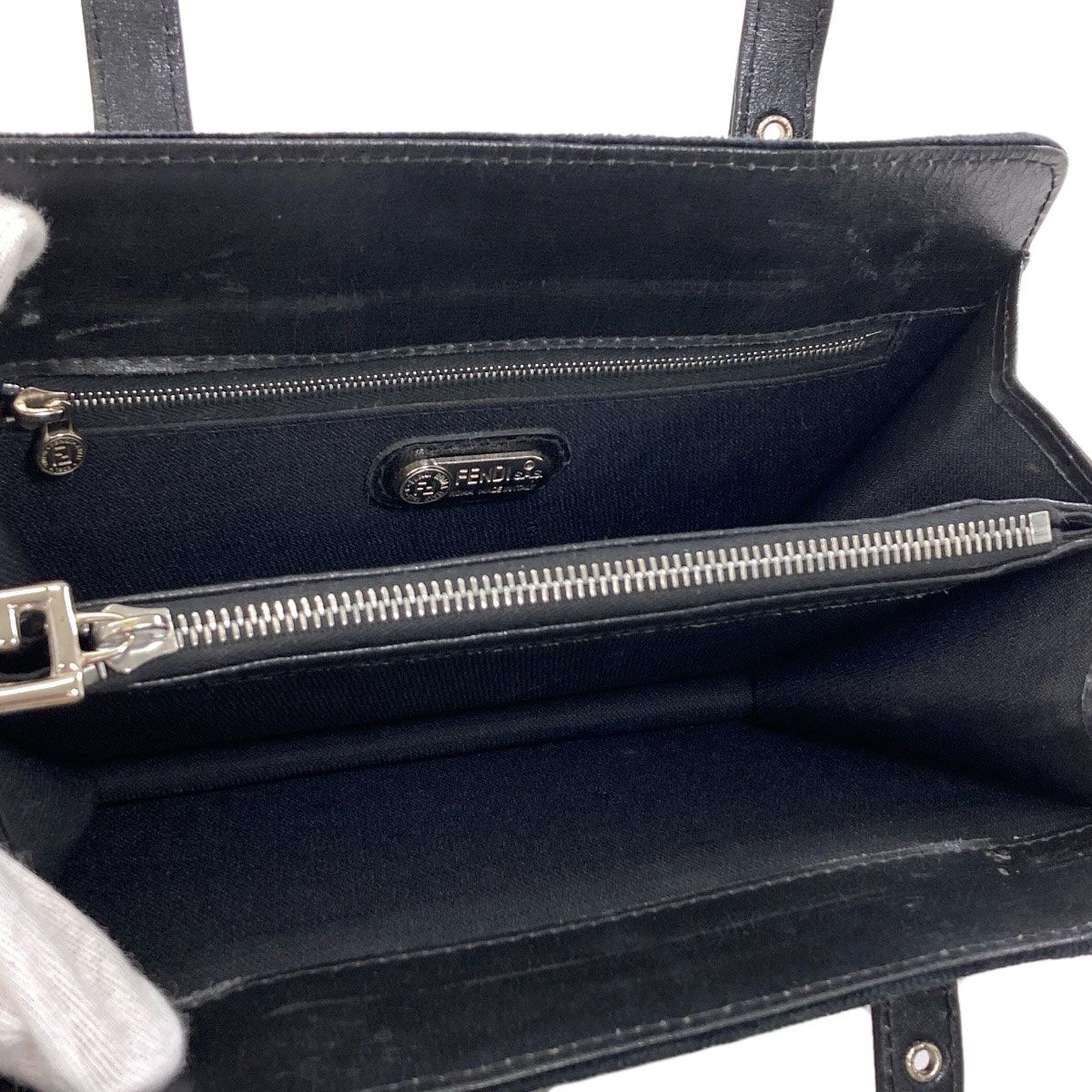 Fendi Logo Handbag Suede — view 5