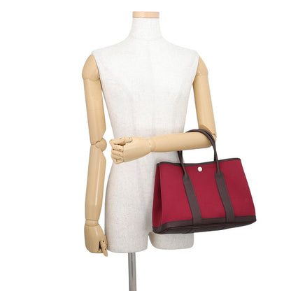 Hermes Garden Party TPM Verso Ruby Rouge Sellier Rose Bubblegum Silver Toile — view 4