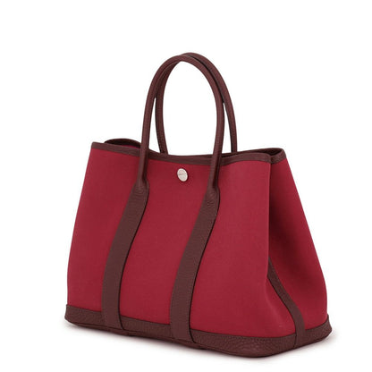 Hermes Garden Party TPM Verso Ruby Rouge Sellier Rose Bubblegum Silver Toile — view 2