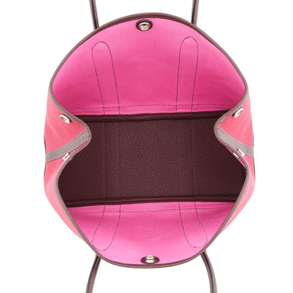Hermes Garden Party TPM Verso Ruby Rouge Sellier Rose Bubblegum Silver Toile — view 5