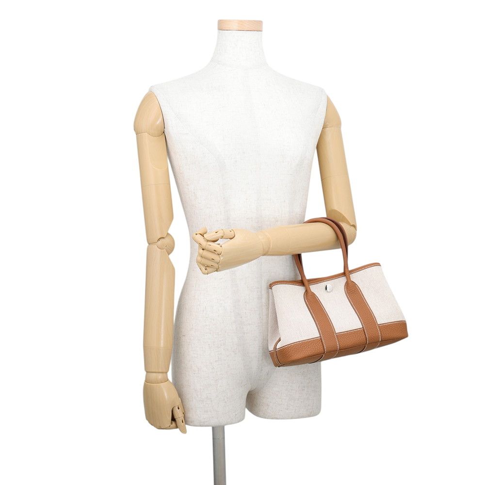 Hermes Tote Neo Garden 23 Party Gold Ecru Silver Toile H Negonda — view 4