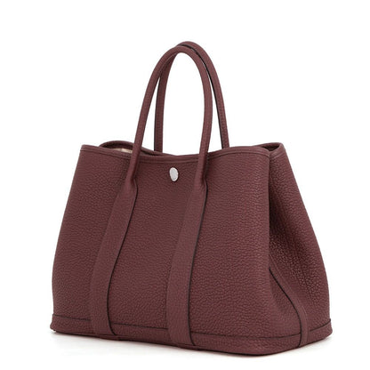 Hermes Tote Garden Party TPM Rouge Sellier Silver Negonda — view 2