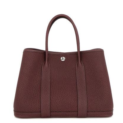 Hermes Tote Garden Party TPM Rouge Sellier Silver Negonda