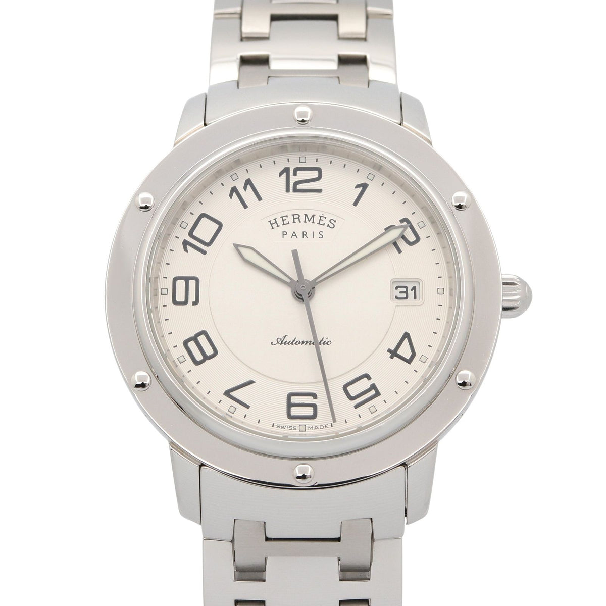 Hermes Watch Clipper Classic Silver Stainless Steel